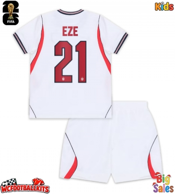 England Eberechi Eze #21 Replica Home Stadium Kit for Kids World Cup 2026 Short Sleeve (+ pants)